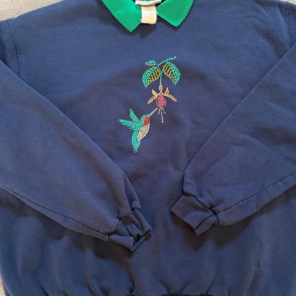 Morning-sun Women's Navy and Blue Sweatshirt